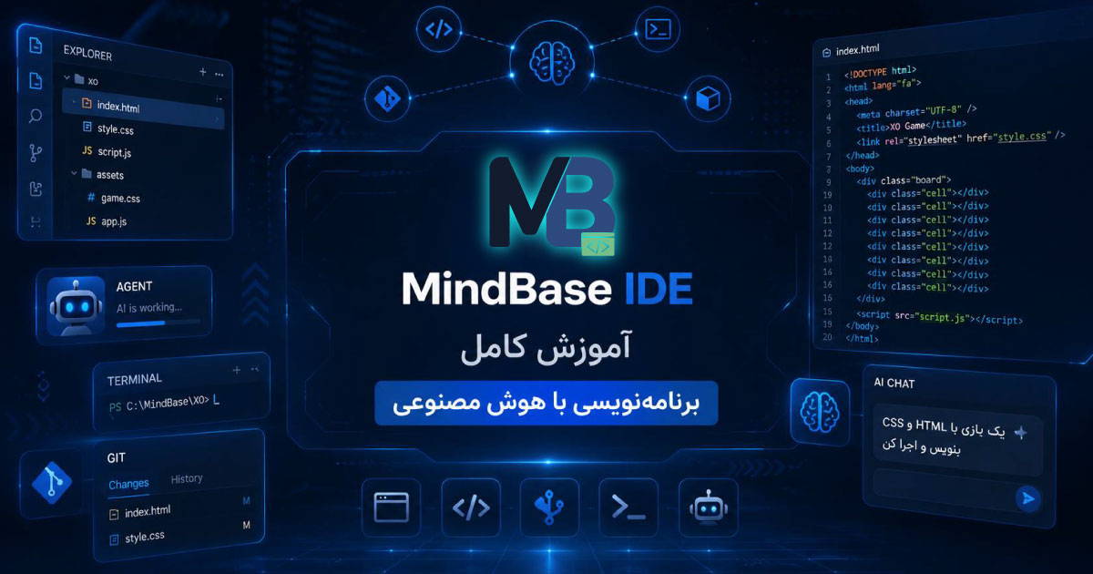 آموزش کامل MindBase IDE؛ برنامه‌نویسی با هوش مصنوعی، Git، ترمینال و Agent